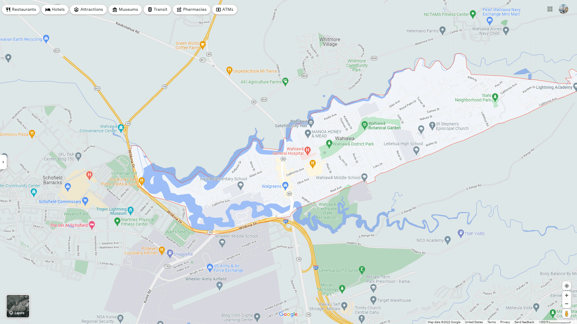 Wahiawa map
